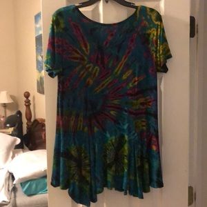 Tie dyed stretchy tunic